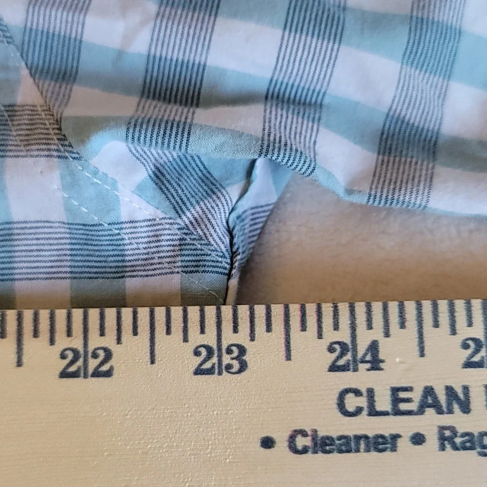 Levi's Button‎ Down Shirt Mens XL Teal White Gingham Short Sleeve Check Plaid